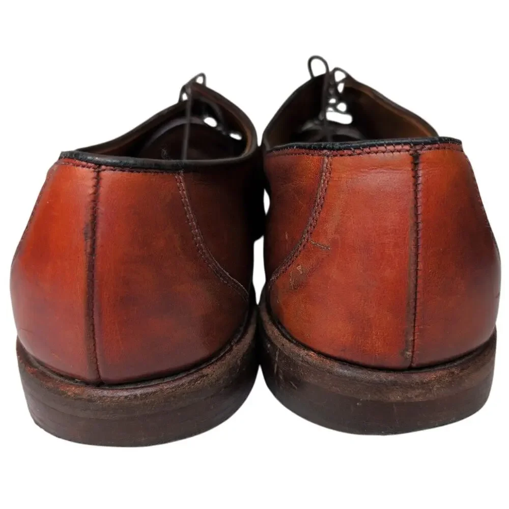Allen Edmonds Hersey Dress Shoe Men 12D Split Moc Toe‎ Chili Weave Lace Up Brown